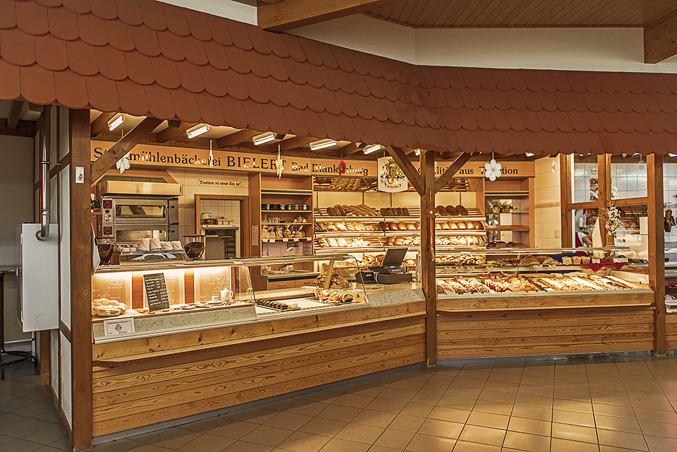 Fachgeschäft Bad Blankenburg im REWE-Center Innenansicht des Stadtmühlenbäckerei-Fachgeschäfts im REWE-Einkaufszentrum Bad Blankenburg.
